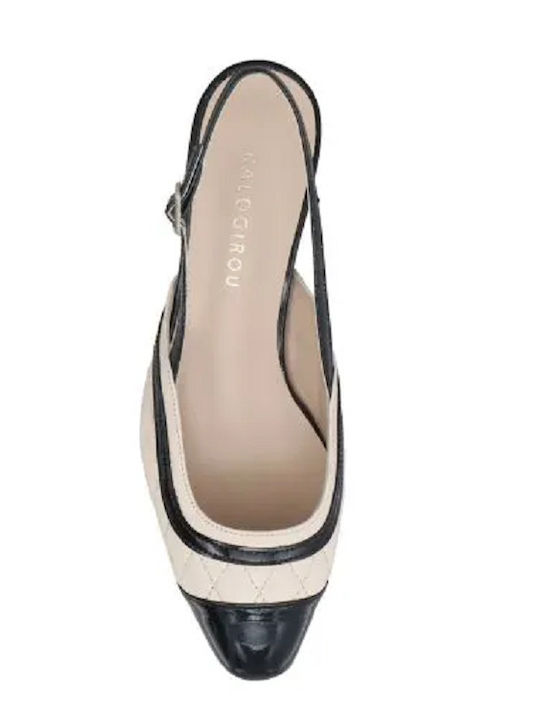 Leather Ecru Heels