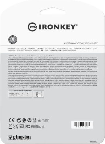 Kingston IronKey Locker+ 50 64GB USB 3.2 Stick Ασημί