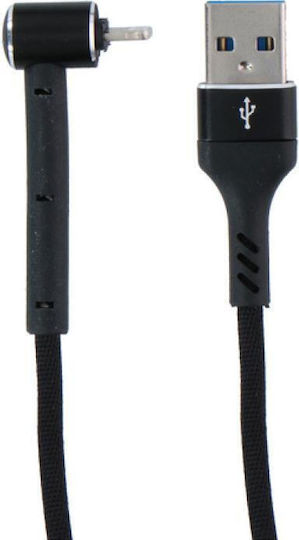 Grundig Winkel (90°) USB-A zu Lightning Kabel Schwarz 1m (19.02.0075)