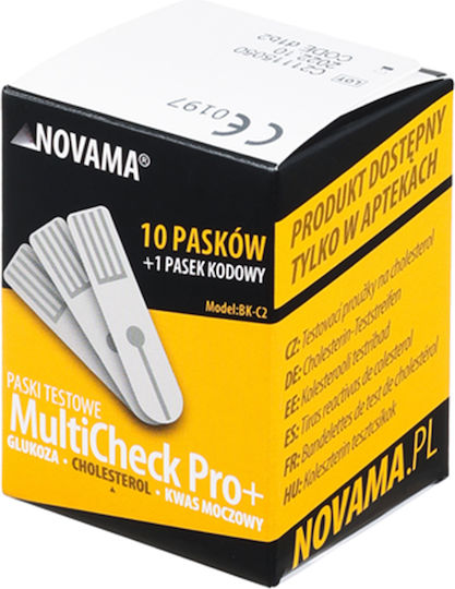 Pachet Dispozitiv 3 În 1 Măsurare Glucoză Colesterol Acid Uric Novama Multicheck Pro + Teste Colesterol Cutie 10 Teste