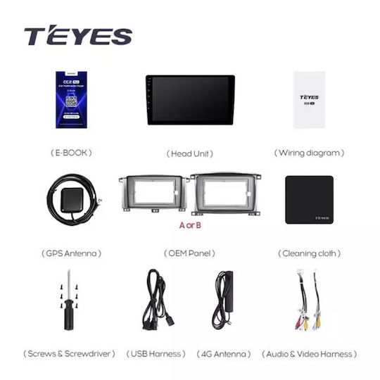 Navigație Auto Teyes Cc3 2k Toyota Land Cruiser Lc J100 2002-2007 6+128gb 9.5" Qled Octa-core 2ghz Android 4g Bluetooth 5.1 Dsp