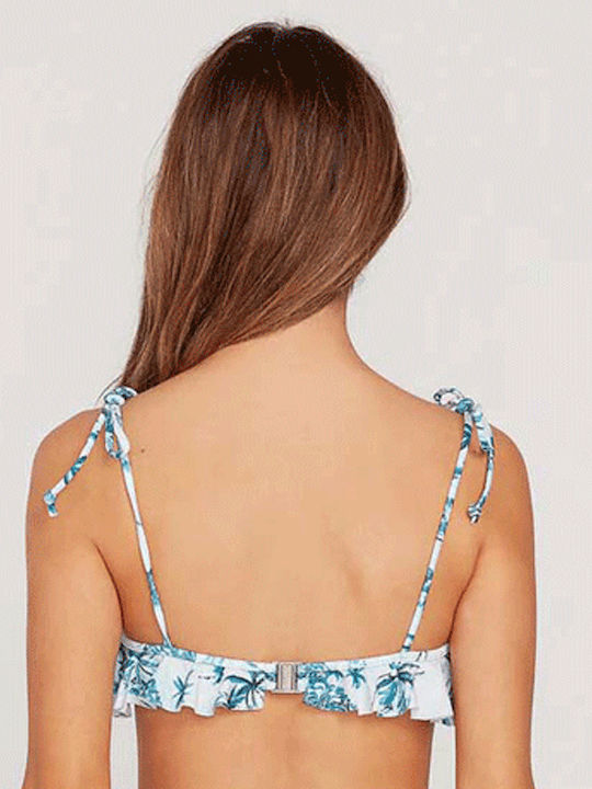 Strapless Bikini with Ruffles I'm Not Croplettee Blue