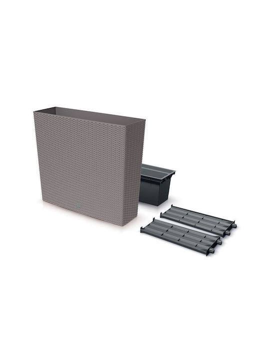 Set 2 Dekorative Pflanzgefäße Imitation Rattan Braun 58x18x49,8 cm Rato Case