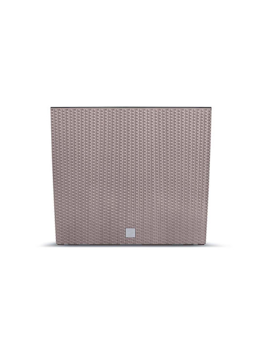 Set 2 Dekorative Pflanzgefäße Imitation Rattan Braun 58x18x49,8 cm Rato Case
