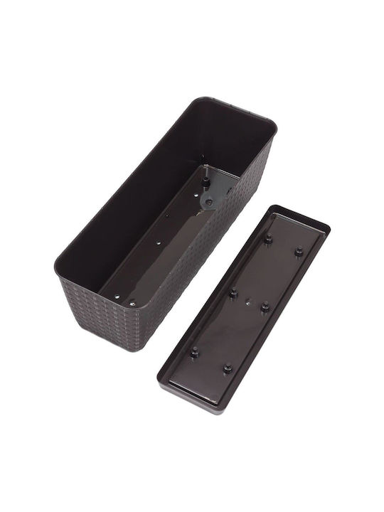 Set 4 Ghivece Decorative Mercaton Imitație Ratan Maro 49.2x17.2x17.4 Cm