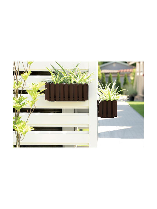 Set 3 Ghivece Decorative Suport Metalic Sistem de Irigare Maro 38x18x16.2 Cm Boardee Fencycase W