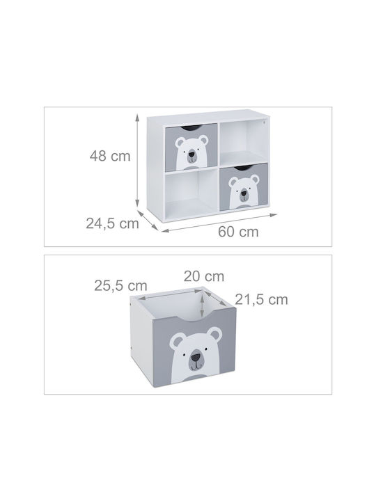 Comodă pentru copii Alb cu 2 sertare 60x24.5x48buc