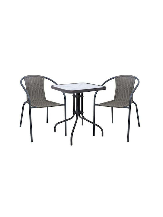 Dining Set for Small Outdoor Spaces Baleno 3 Pieces Anthracite E240,12W