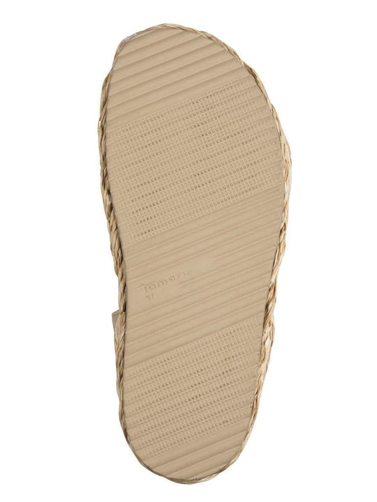 Leather Women's Flat Sandals Beige