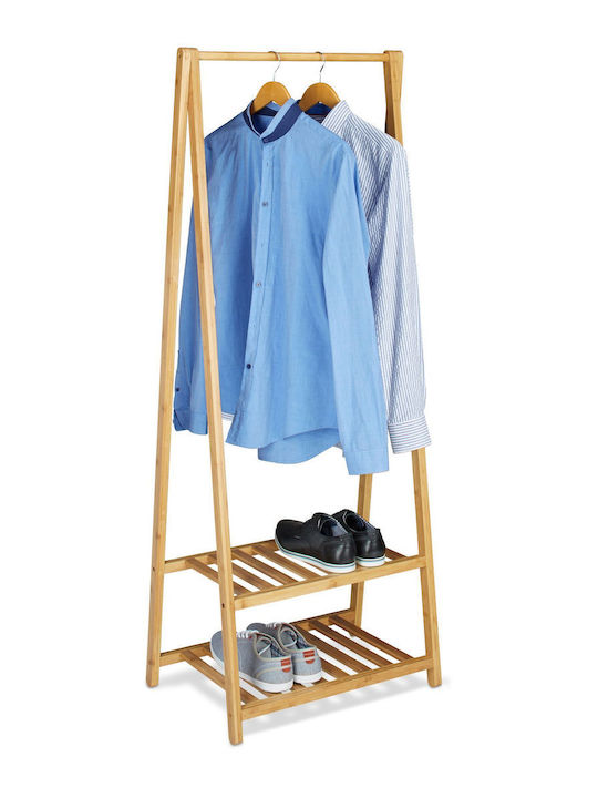 Relaxdays Cuier de podea din Bambus Bej 60x40x150cm