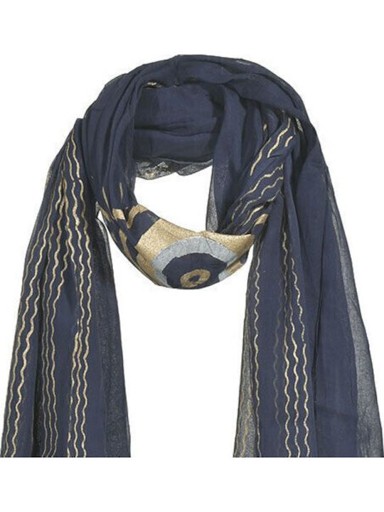 Ble Resort Collection Παρεό Φουλάρι Μπλε Χρυσό 100χ180 100% Cotton Κωδ 5-43-254-0102 Ble Resort Collection Παρεό Φουλάρι Μπλε Χρυσό 100χ180 100% Cotton Κωδ 5-43-254-0102