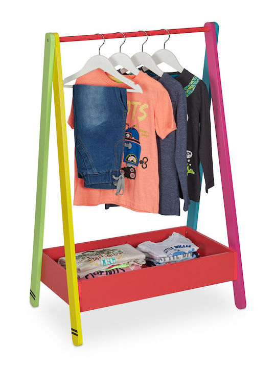 Relaxdays Clothes Rack Kids' Room Made Mdf Multicolor Storage Chest 99 X 64.5 X 42 Cm