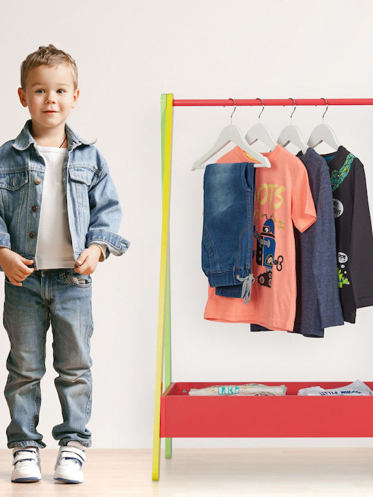 Relaxdays Clothes Rack Kids' Room Made Mdf Multicolor Storage Chest 99 X 64.5 X 42 Cm