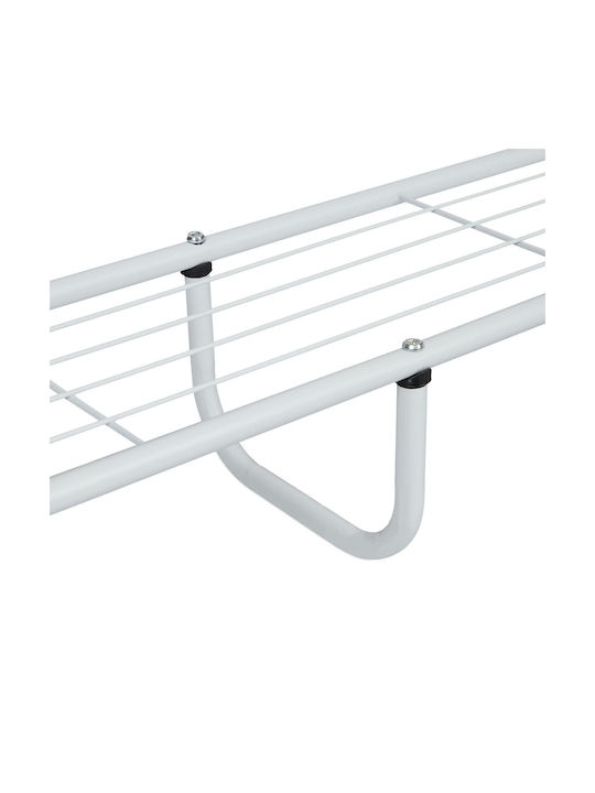 Clothing Rack Shelf 6 Hooks Dimensions 145 X 132 X 44 Cm White Black Relaxdays