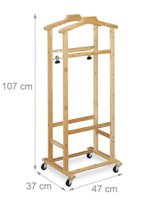 Relaxdays Bamboo Wardrobe Natural 98.5 X 47 X 36 Cm