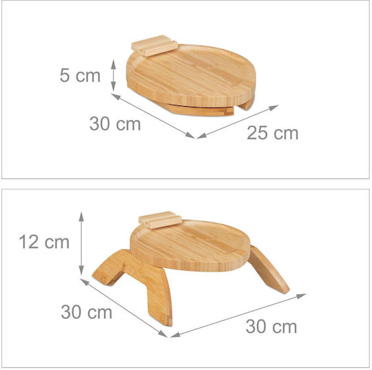 Relaxdays Бамбуков Поднос за сервиране в Кафяв Цвят 12x30x30см 10045698 1бр