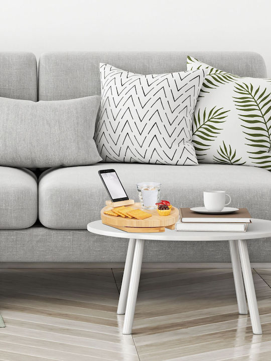 Relaxdays Bambus Oval Tavă de Servire din Bamboo în Culoare Maro 12x30x30cm 10045698 1buc