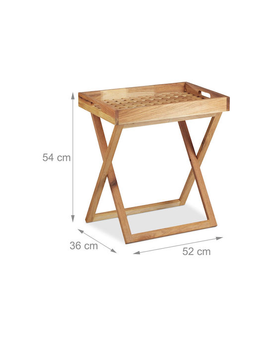 Relaxdays Dreptunghiular Tavă de Servire în Culoare Maro 54x52x36cm 10021316 1buc