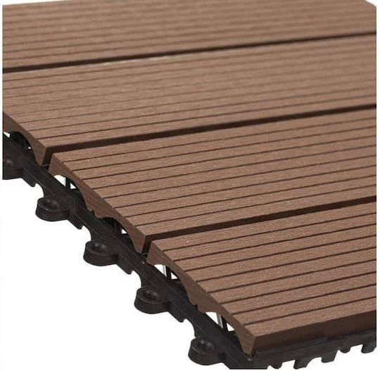 Terrassendiele für Gartenboden aus Holz 30x30cm 1Stück