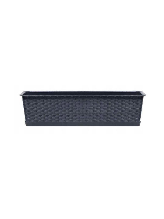 Set 4 Decorative Planters Anthracite 68.5x17.3x15 Cm Ratolla Case P Set 4 Decorative Planters Anthracite 68.5x17.3x15 Cm Ratolla Case P