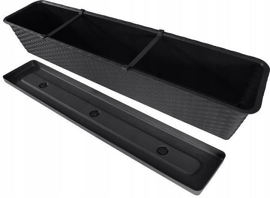 Set 4 Decorative Planters Anthracite 68.5x17.3x15 Cm Ratolla Case P