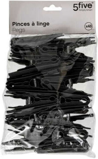 5Five Wäscheklammern aus Kunststoff 48Stück Gray