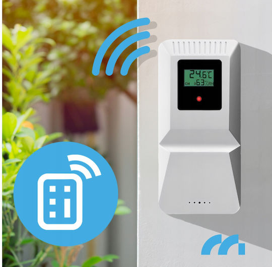 Wireless Weather Station Maltec Daily2000m Internal Temperature Range -9.9°C To 50°C Barometer Humidity Range 20% To 95% Sensor Included Black
