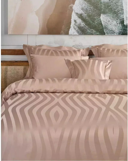 Valeron Set Huse Pentru Pilote 200x220cm Dublu Cu 5 Fețe De Pernă & 1 Cearșaf Beige