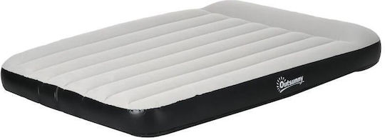 Saltea de camping pentru 2 persoane, gonflabilă, cu pompă electrică încorporată 220-240 V, PVC, gri-negru, 203x152x30 cm