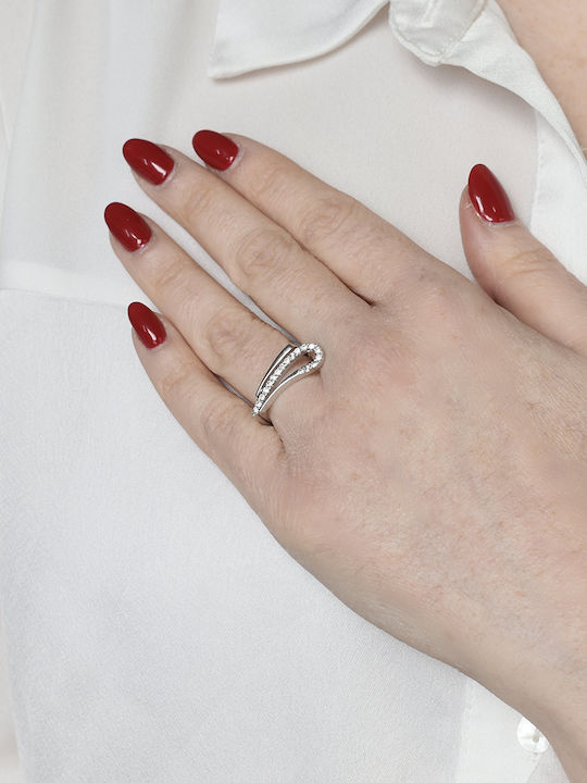 Antwnakakis Ring made of White gold 14K