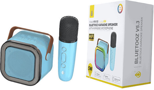 Moveteck Karaoke Speaker with Wireless Microphone Blue