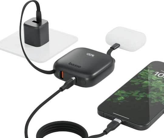 Energea Bazic Fusion Power Bank 10000mAh 20W με Θύρα USB-A και Θύρα USB-C Power Delivery / Quick Charge 3.0 Μαύρο
