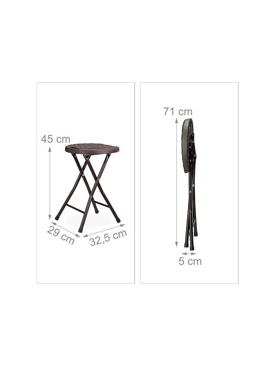 Plastik Gartenhocker Braun 2Stücke 32,5x32,5x29cm
