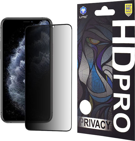 Lito Privacy Tempered Glass Μαύρο (iPhone 11 Pro Max)