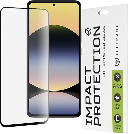 Techsuit 0.33mm Vollkleber Vollflächig gehärtetes Glas Schwarz (Redmi Note 14 4G)