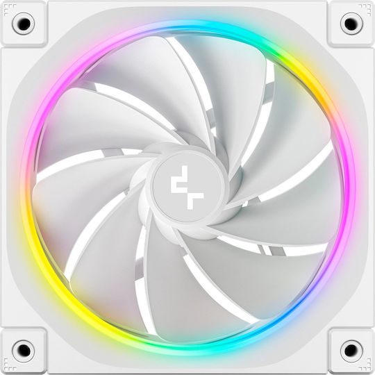 Deepcool FL12R WH Reverse Blade Case Fan 120mm 2150rpm 55cfm With RGB White Lighting