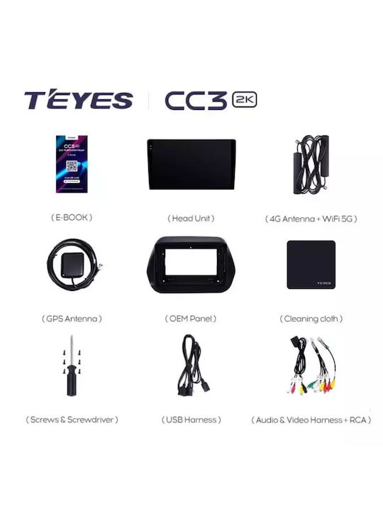 Teyes Ηχοσύστημα Αυτοκινήτου 2DIN (Bluetooth/USB/WiFi/GPS/Apple-Carplay/Android-Auto) με Οθόνη Αφής 9"