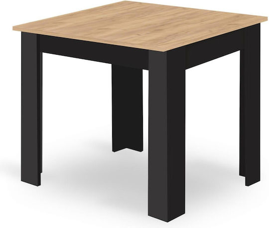 Rectangular Dining Room Black And Artisan Oak 80x80x75εκ.