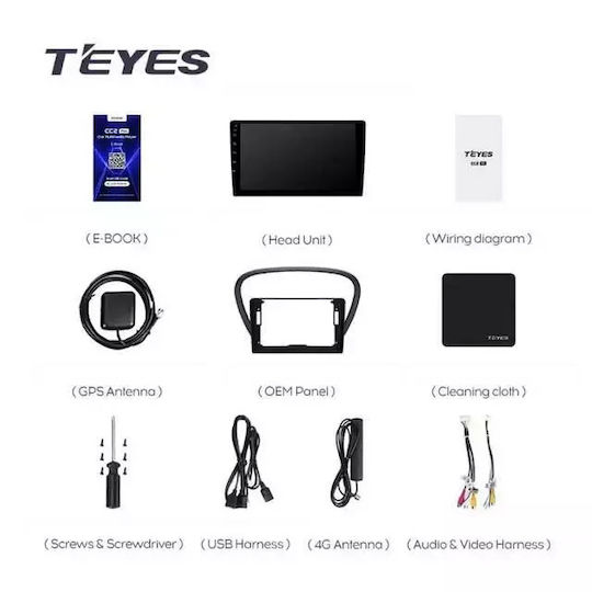 Teyes Cc3 2k Car Navigation Peugeot 607 2004-2010 4+32gb 9.5" Qled Octa-core 2ghz Android 4g Bluetooth 5.1 Dsp