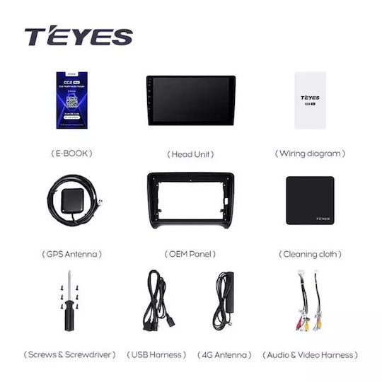 Teyes Cc3 2k Car Navigation Audi Tt 8j 2006-2014 4+32gb 9.5" Qled Octa-core 2ghz Android 4g Bluetooth 5.1 Dsp