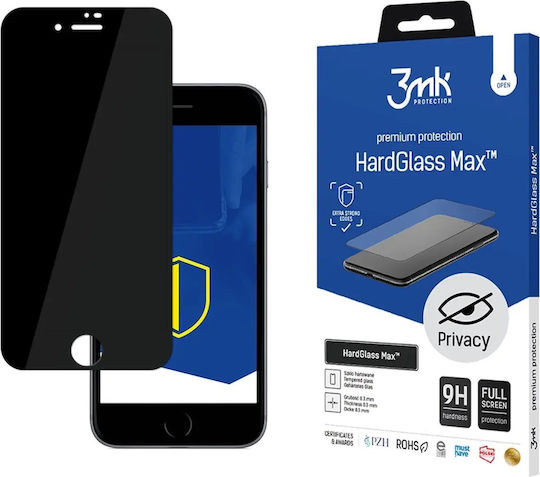 3MK Glass Max Privacy Full Face Tempered Glass (iPhone SE 2022 / 2020 / 8 / 7)