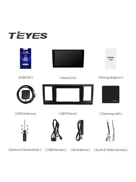 Sistem de navigație auto Teyes Cc3 2k 360° pentru Volkswagen Transporter T6 2015-2020 6+128gb 9.5" Qled Octa-core 2ghz Android 4g Bluetooth 5.1 Dsp