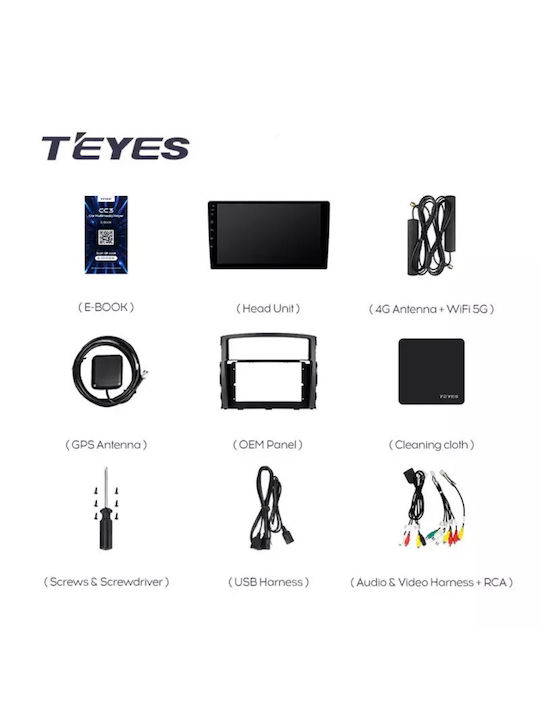 Teyes Sistem Audio Auto pentru Mitsubishi Pajero Volvo V90 2006-2021 (Bluetooth/USB/WiFi/GPS/Apple-Carplay/Android-Auto) cu Ecran Tactil 9"