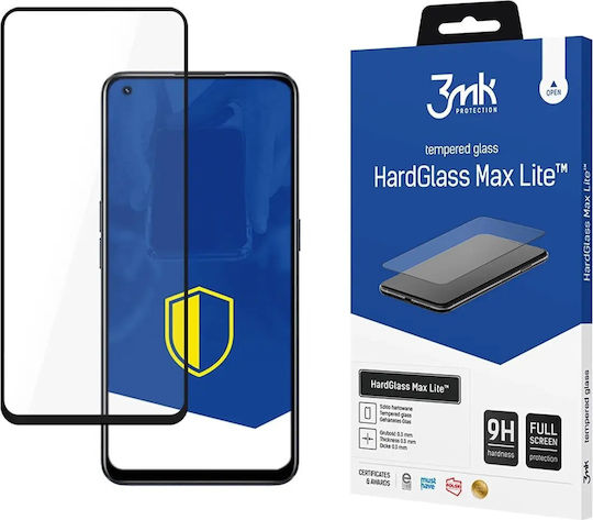 3MK Hardglass Max Lite Vollflächig gehärtetes Glas Schwarz (Realme 9 5G / 9 Pro)