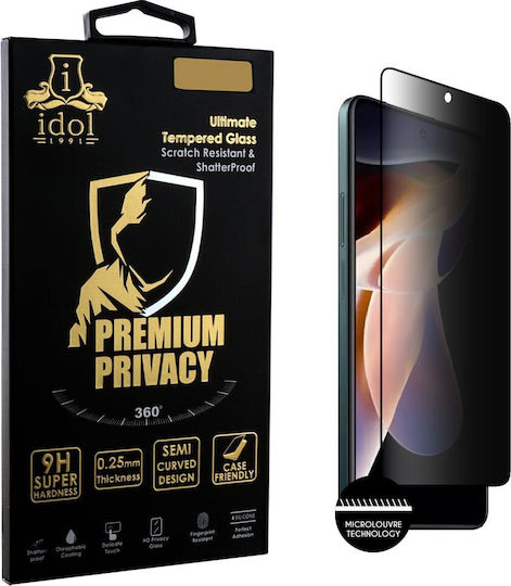 Idol 1991 0.3mm Full Glue Privacy Tempered Glass Μαύρο (Redmi Note 11 Pro)