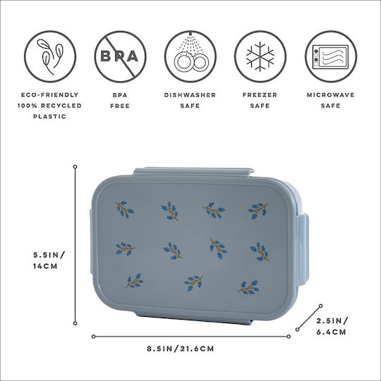 3 Sprouts Bento Box Plastik Kinder Lebensmittelbehälter Blau