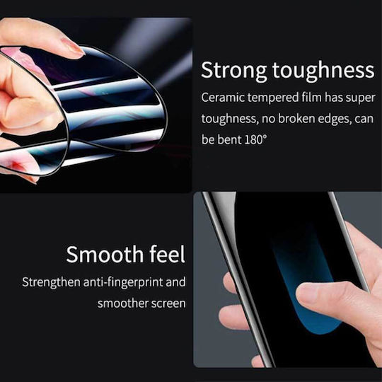 5D Ceramic Adeziv complet Full Face Tempered Glass Negru (Galaxy S21 FE 5G - Galaxy S21 FE 5G)