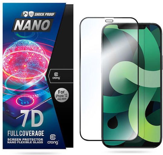 Crong 7D Nano Flexible Full Face Tempered Glass (iPhone 12 Pro Max) CRG-7DNANO-IP67