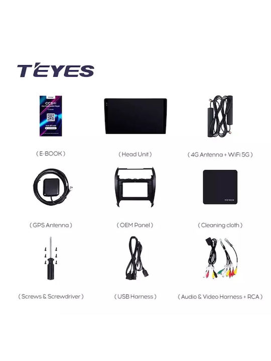 Teyes Sistem Audio Auto 2DIN (Bluetooth/USB/WiFi/GPS/Apple-Carplay/Android-Auto) cu Ecran Tactil 10.2"