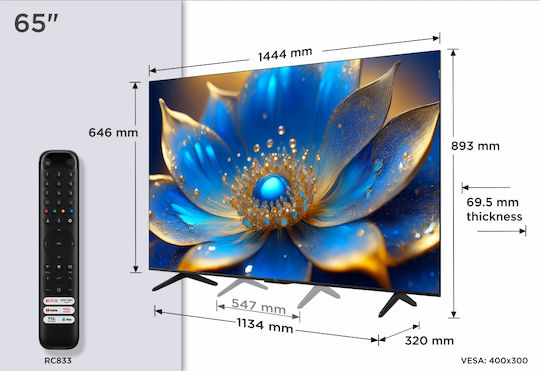 TCL Смарт Телевизор 65" 4K UHD QLED 65P79K HDR (2024)